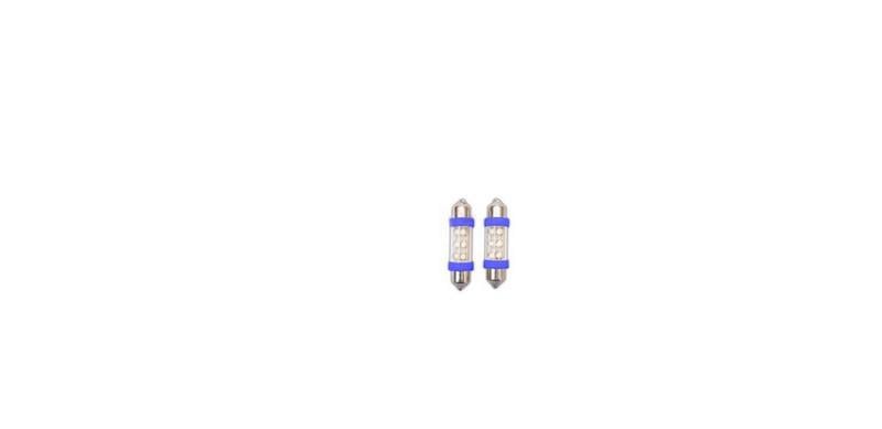 12V SOFİT AMPUL 6 LEDLİ MAVİ ( 41 MM) (2 AD)