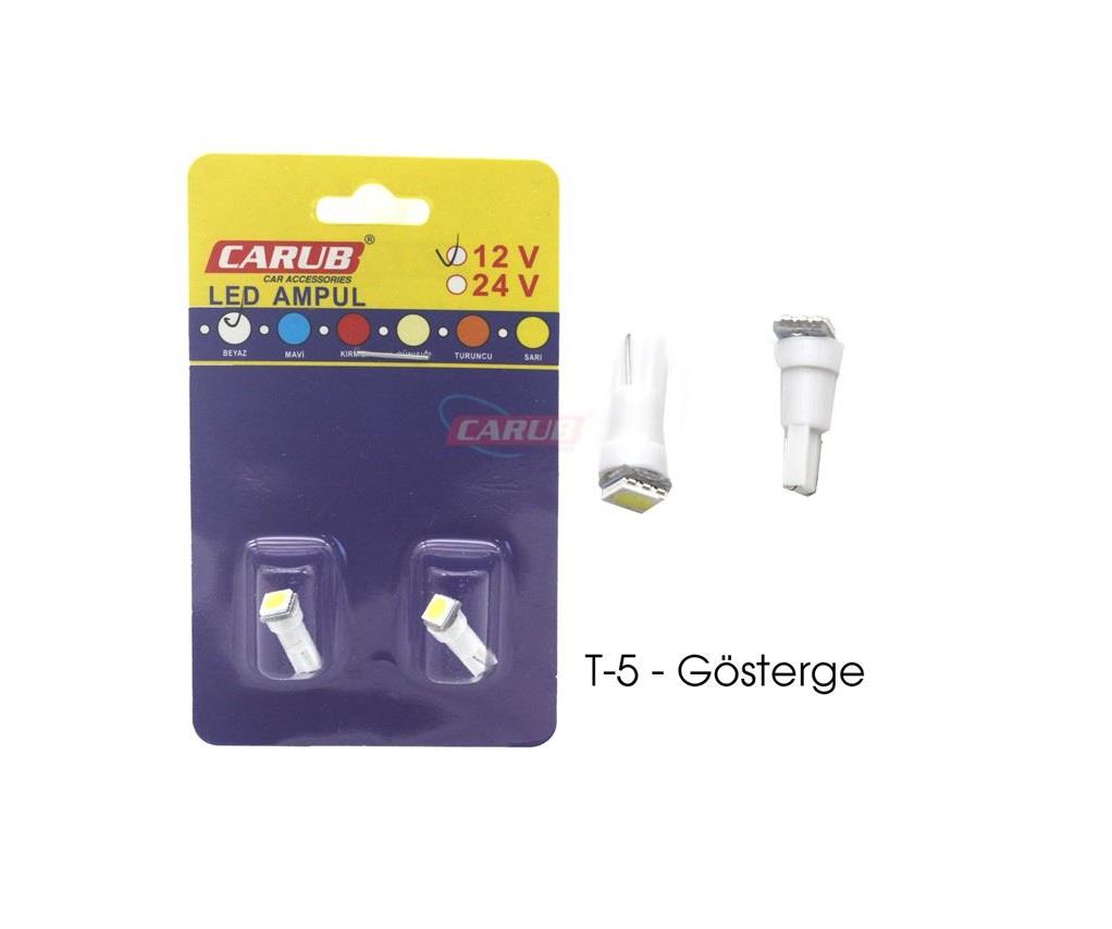 12V DİPSİZ AMPUL TEK LEDLİ T5 BEYAZ (2 AD)
