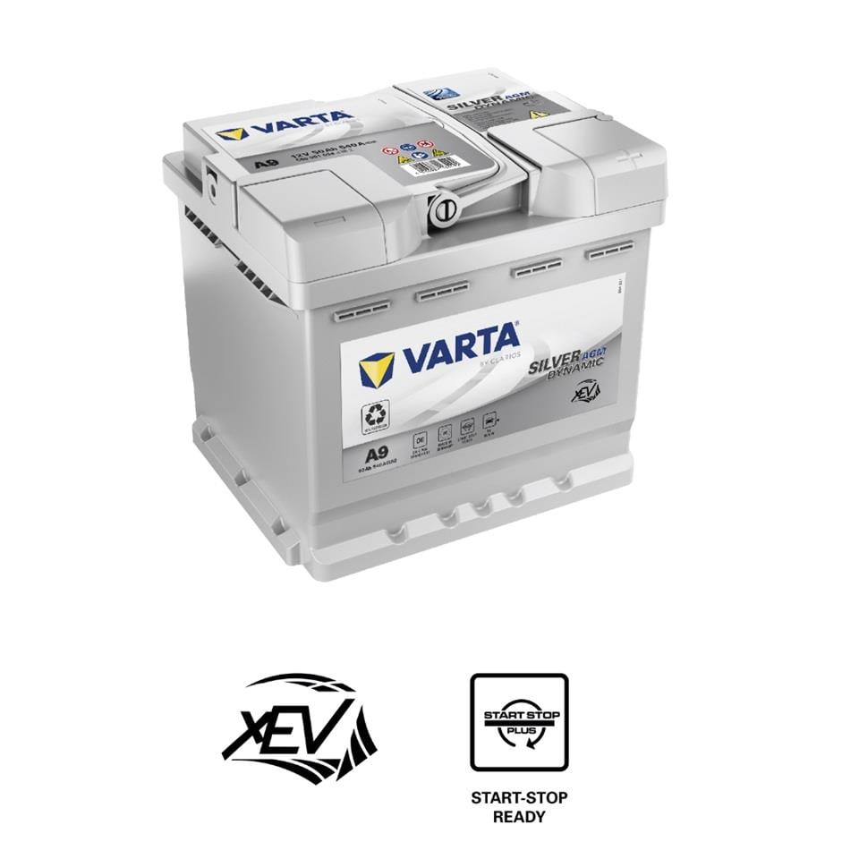 VARTA 12V 50 AH AKÜ AGM SILVER DYNAMIC CCA 540 A (EN) (START-STOP) (207*175*190)