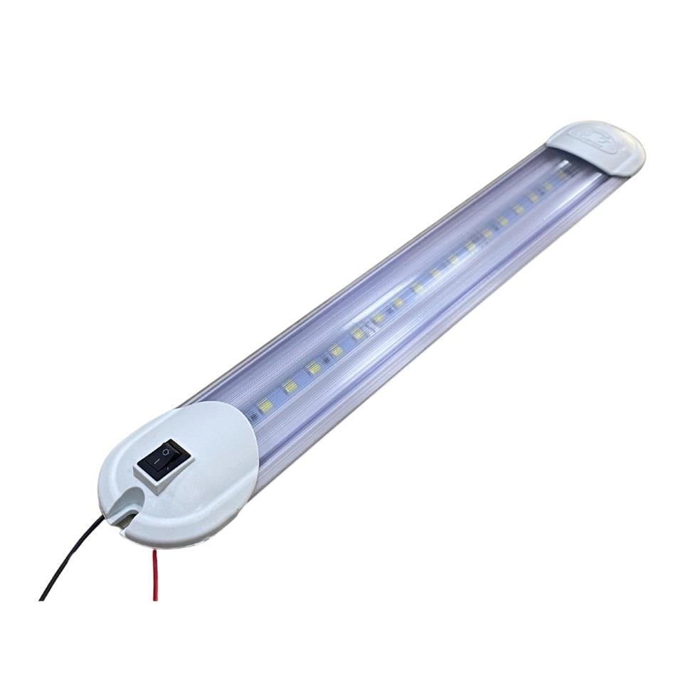 24V FLORESAN TAVAN LAMBASI ANAHTARLI BEYAZ (LEDLİ) (380*50*15 MM)