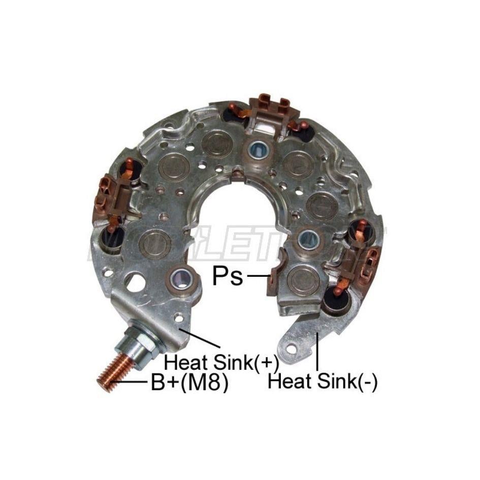 DİYOT TABLASI  DENSO TİPİ 150 A (M8 CİVATA) (117 MM) FORD-LAND ROVER-PEUGEOT