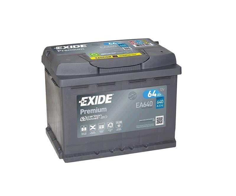 EXIDE 12V 64 AH AKÜ PREMIUM 640A (EN) (242*175*190) (TIRNAKLI)