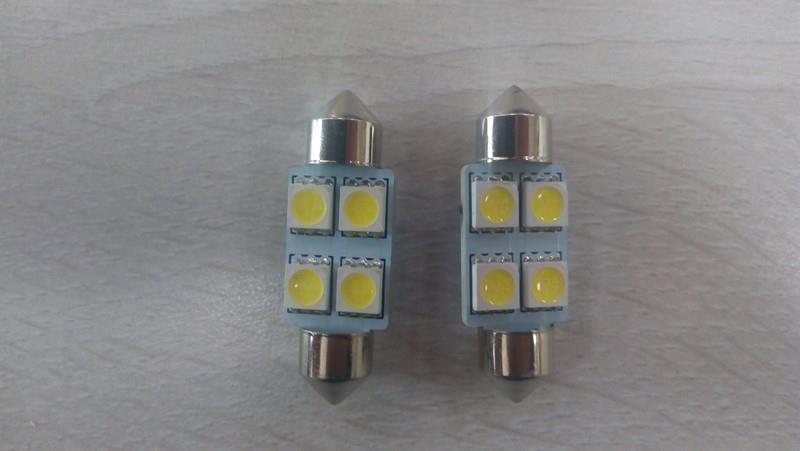 12V SOFİT AMPUL 4 LED BEYAZ (36 MM) (2 AD)