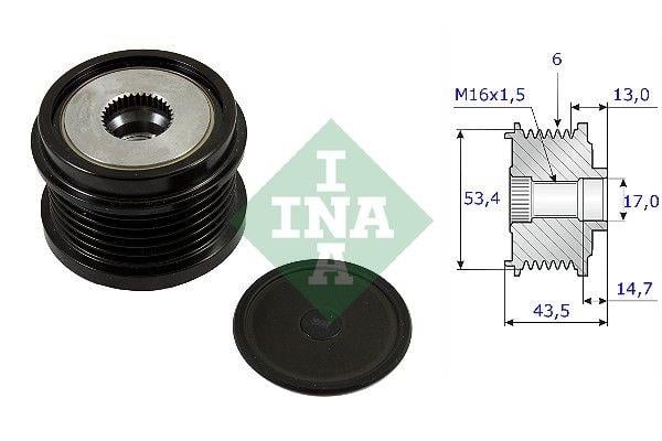 INA ALTERNATÖR KASNAK RULMANLI 6-KANAL FORD FIESTA/FOCUS-VOLVO S40/S60/S80