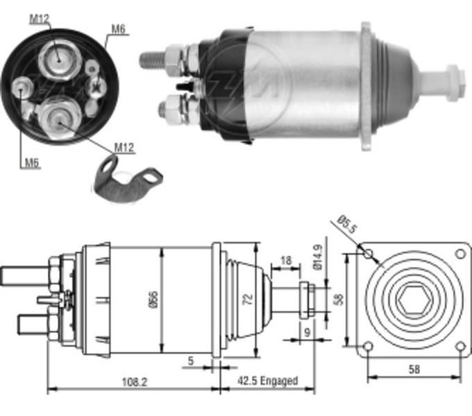 ZM 24V MARŞ OTOMATİĞİ BOSCH TİPİ (ÇİFT ÇIKIŞ) (372) SAĞ ACTROS