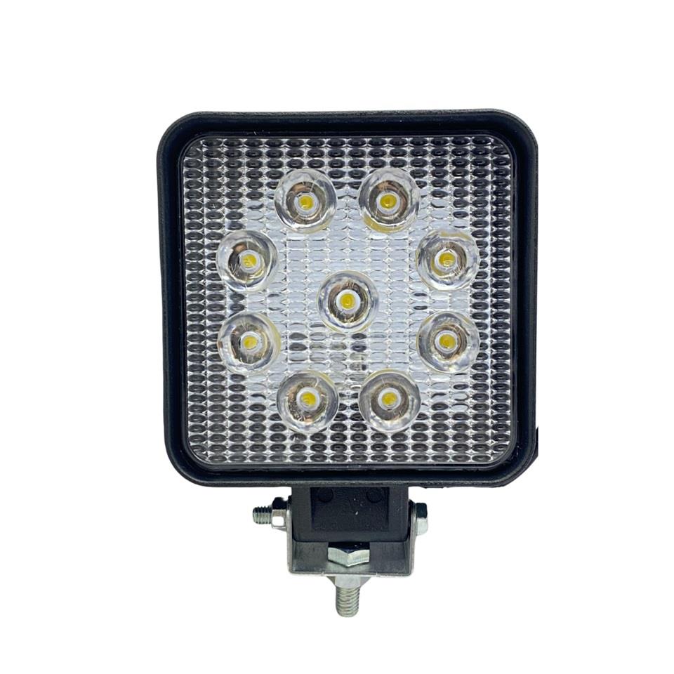 12V-110V ÇALIŞMA LAMBASI KARE (9 X 3W POWER LEDLİ) (108*108*28 MM)