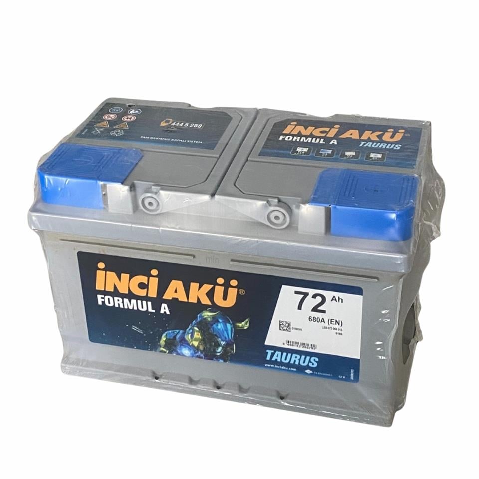 İNCİ 12V 72 AH AKÜ FORMUL A TAURUS 680 A (EN) (278*175*175) ALÇAK