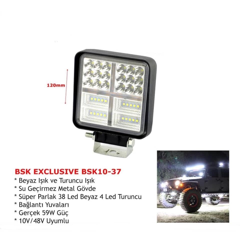 10V-48V LED LAMBA OFF-ROAD (59 X 1W) 59 LEDLİ KARE (107*120 MM)