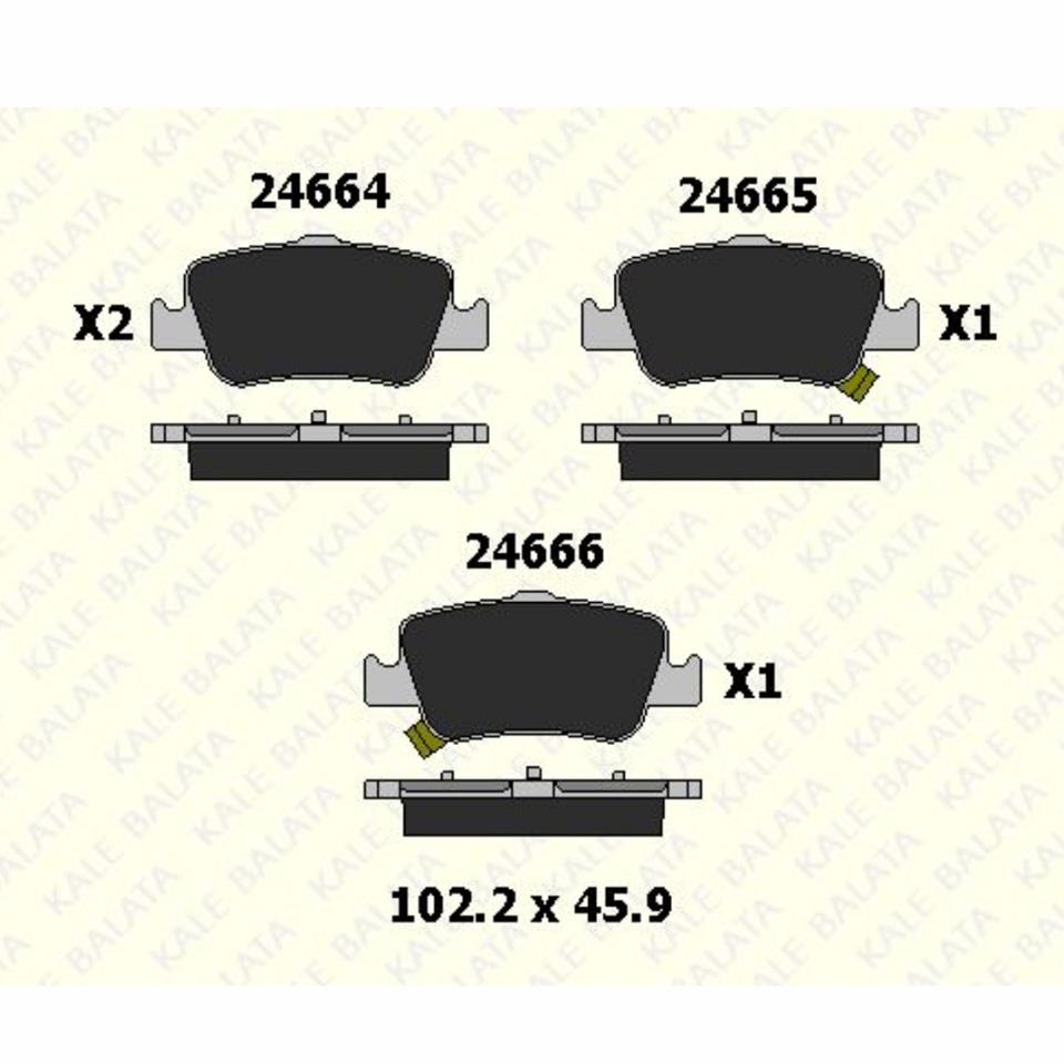 KALE ARKA FREN BALATASI TOYOTA AURIS/COROLLA 03.2007 >