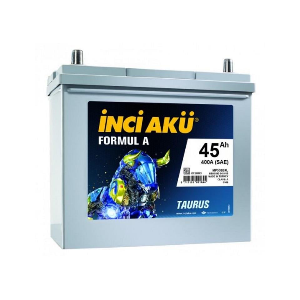 İNCİ 12V 45 AH AKÜ FORMUL A TAURUS 400 A (EN) (238*129*224) (DAR)