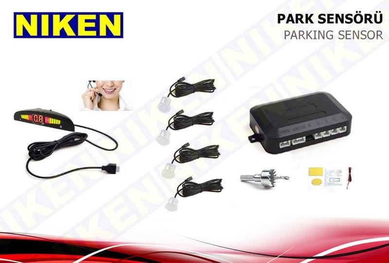 NIKEN PARK SENSÖRÜ SES İKAZLI+OVAL GÖSTERGELİ (KONUŞAN) (22 MM) BEYAZ