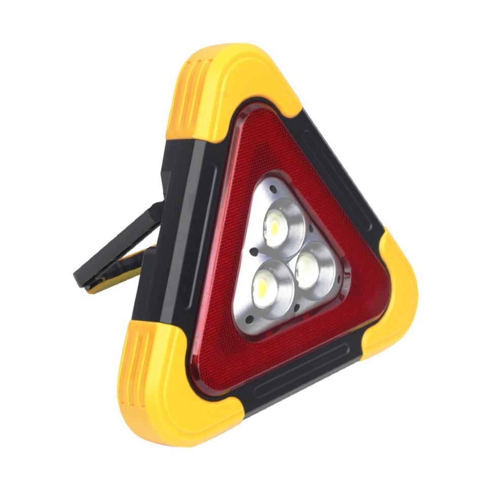 ÜÇGEN REFLEKTÖR-EL FENERİ LEDLİ (ŞARJLI-GÜNEŞ ENERJİLİ-USB ÇIKIŞLI) (270*270 MM)