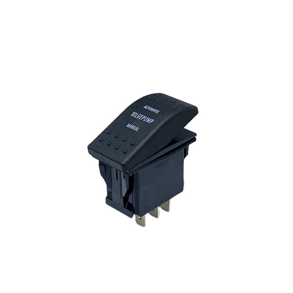 TUŞLU ANAHTAR SİNTİNE POMPA (3 FİŞ) (TEK TARAFA YAYLI) (12V 20A DC/24V 10A DC)