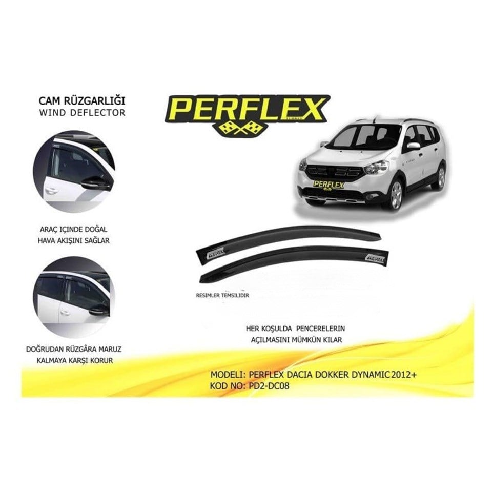 PERPLEX CAM RÜZGARLIĞI MUGEN DACIA DOKKER DYNAMIC 2012 > (2 AD)