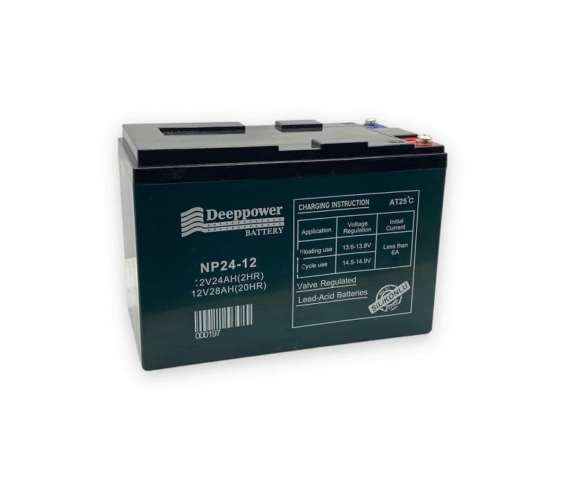 DEEPPOWER 12V 24 AH ELEKTRİKLİ BİSİKLET AKÜSÜ DEEP CYCLE (185*104*130) (7,3 KG)