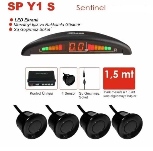 PARK SENSÖRÜ SES İKAZLI+LED OVAL GÖSTERGELİ (22 MM) SİYAH