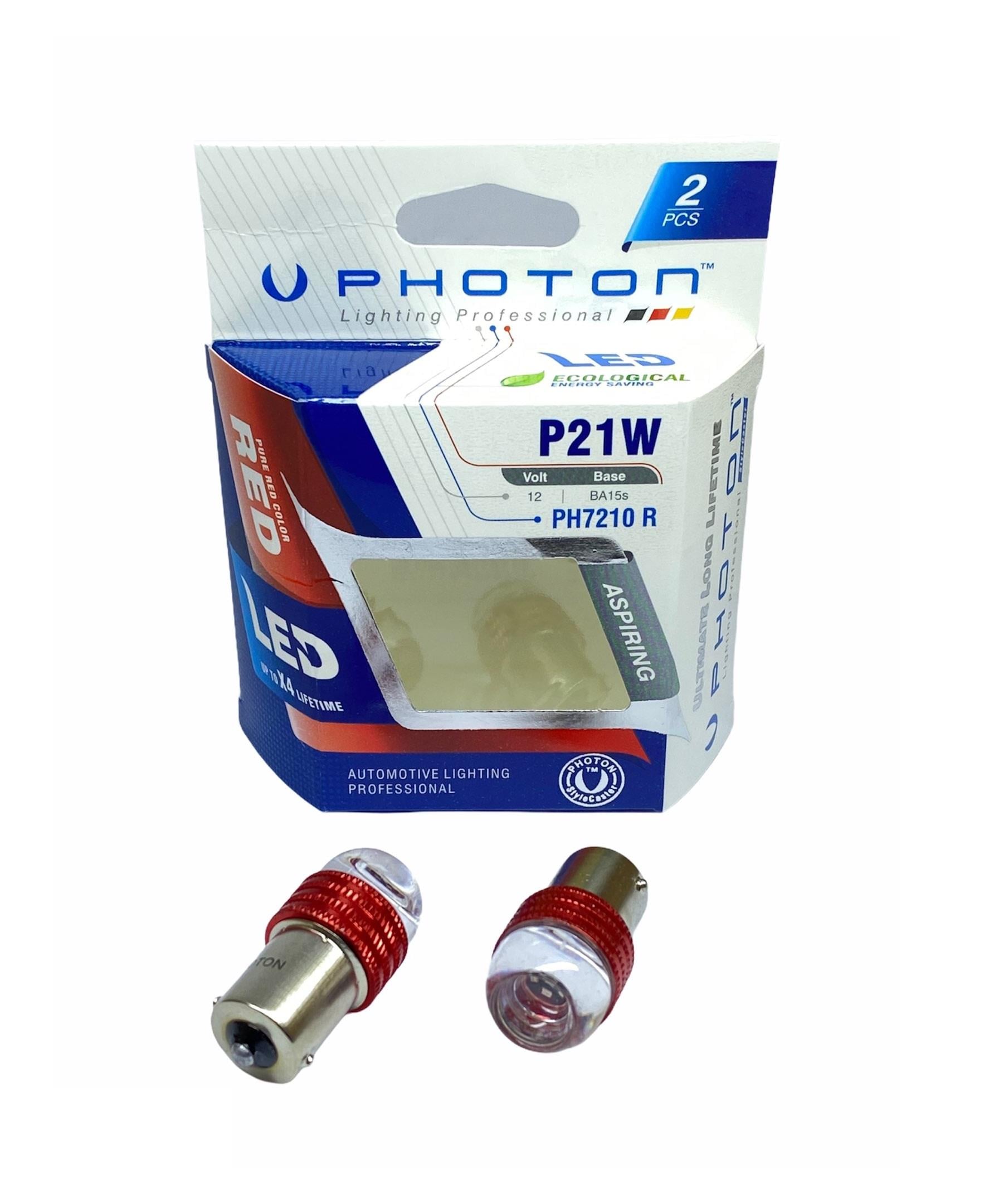 PHOTON 12V 93 AMPUL 6 LEDLİ MERCEKLİ (KIRMIZI) (2 AD)