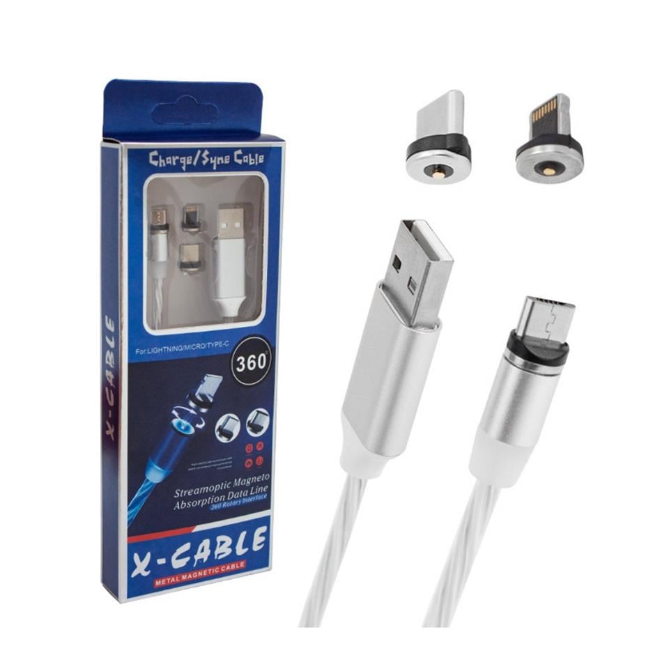 TELEFON ŞARJ KABLOSU (MIKNATISLI) (IPHONE/ANDROID/TYPE-C) (IŞIKLI)