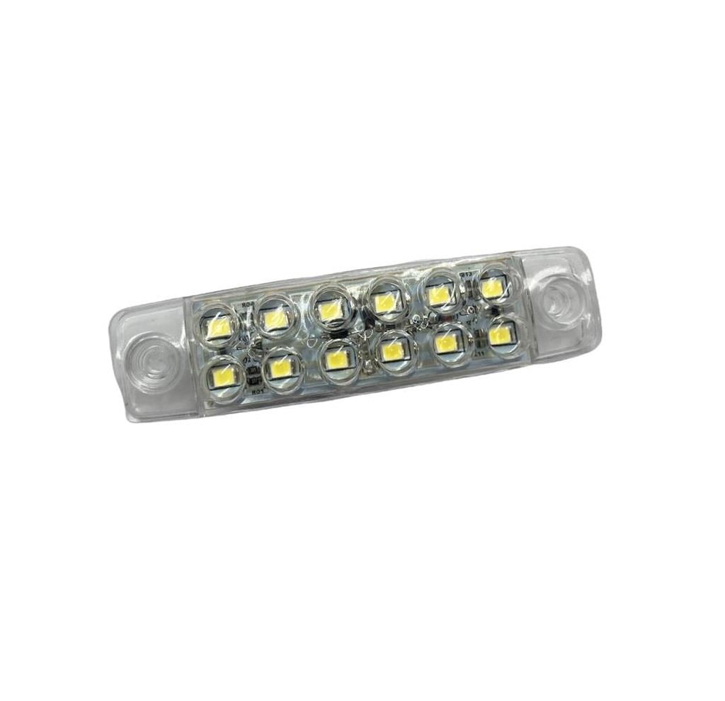 12V-24V PARMAK LAMBA 12-LEDLİ BEYAZ (ÇAKARLI) (108*28 MM)
