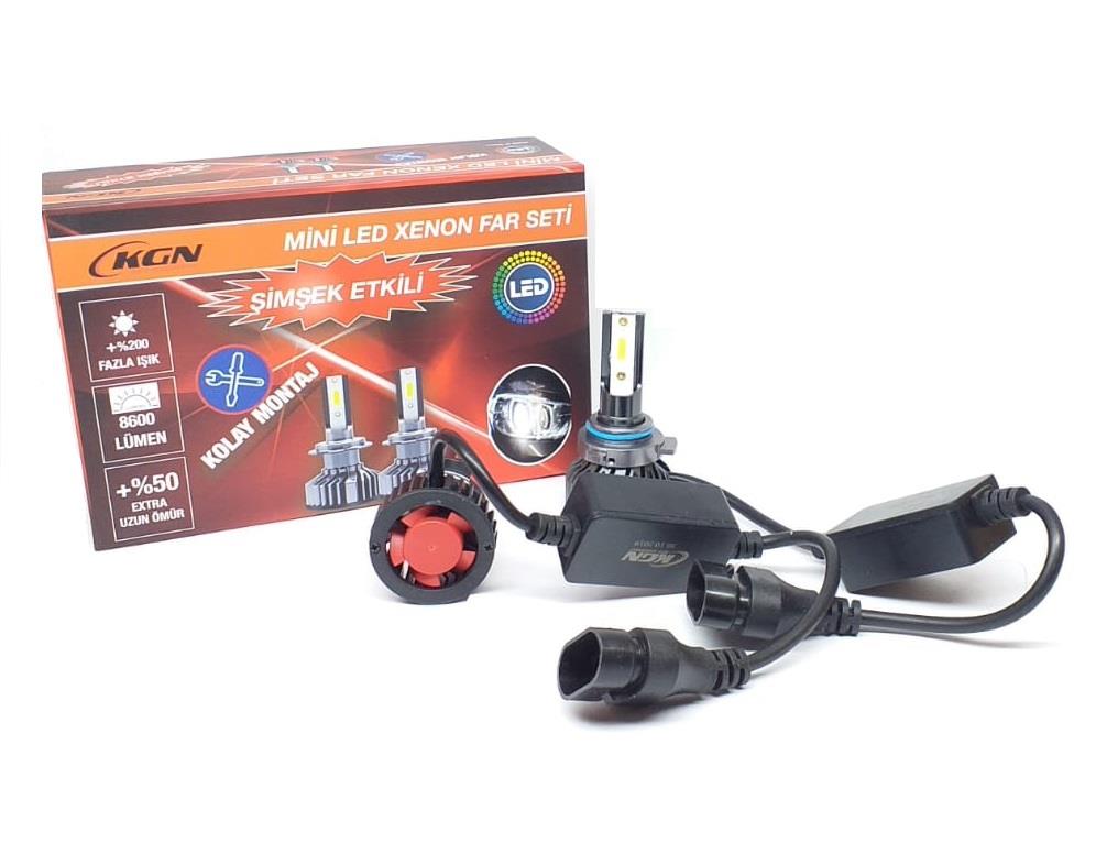 9V-32V HB4 9006 DOB LED XENON FAR AMPUL SETİ 50W 6000K 8600 LÜMEN