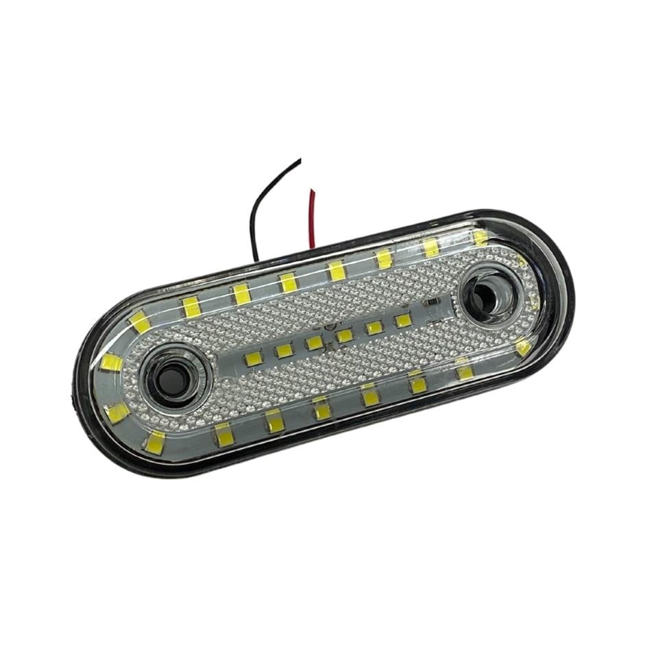 12V-24V YAN PARK LAMBASI DORSE SİDE MARKER BEYAZ YM (26 LEDLİ) (117*42 MM)