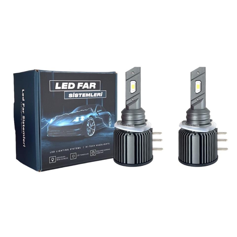 12V H15 CSP LED XENON FAR AMPUL SETİ 6500K 10000 LÜMEN