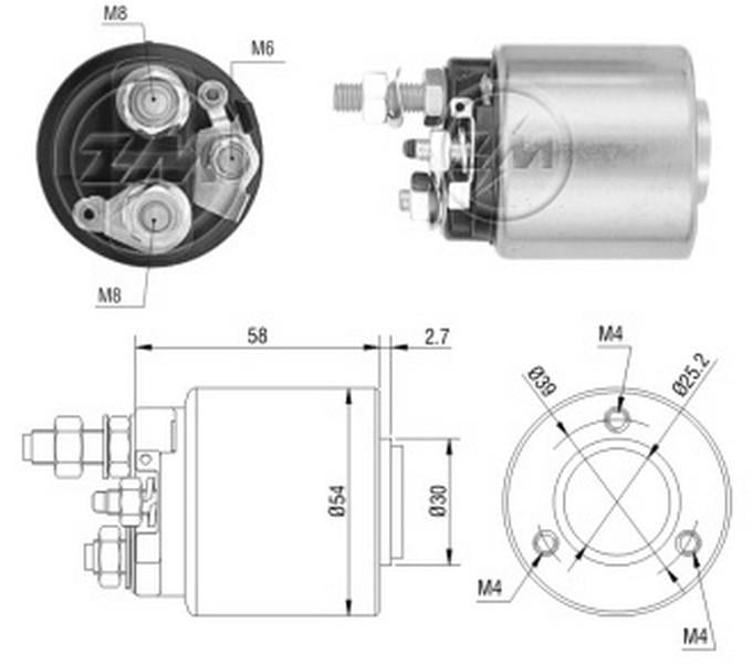 ZM 12V MARŞ OTOMATİĞİ VALEO TİPİ (3 DELİK) M6 SAĞ FIAT ALBEA/MAREA-MERCEDES SPRINTER/VITO-OPEL ASTRA