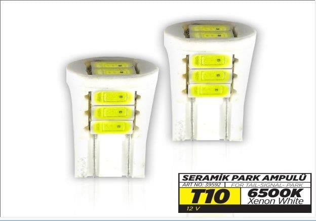 JSV 12V DİPSİZ AMPUL SERAMİK T10 (8 LEDLİ) BEYAZ 6500K  (2 AD)