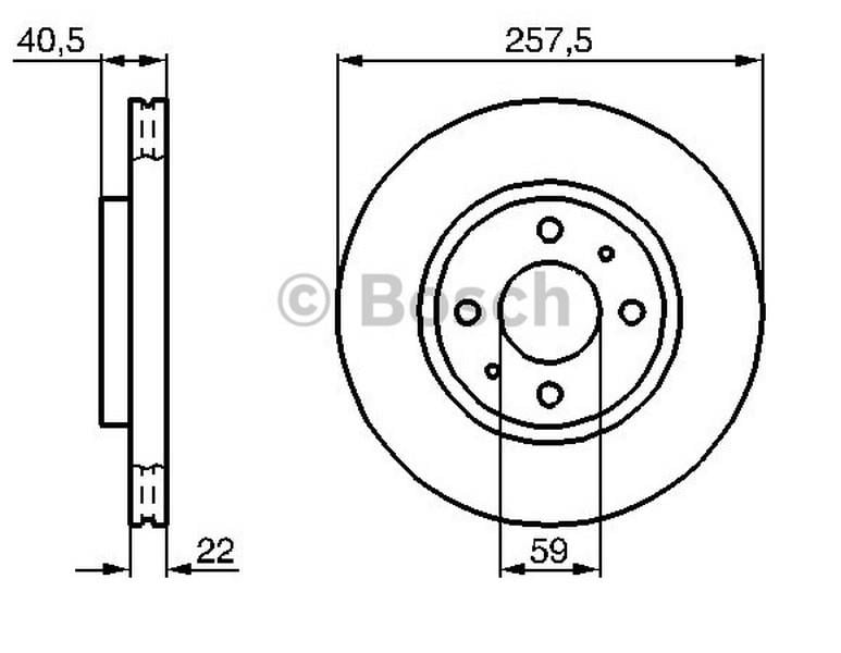 BOSCH FREN AYNASI (DİSKİ) ÖN ALFA ROMEO/FIAT/CITROEN/LANCIA/PEUGEOT