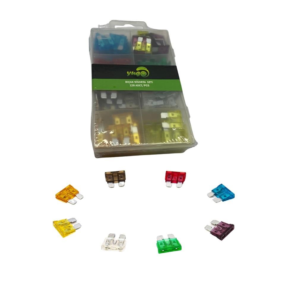 BIÇAK SİGORTA KARIŞIK (7.5 A*10 A*15 A*20 A*25 A*30 A*40 A) (120 AD) (19*19 MM)