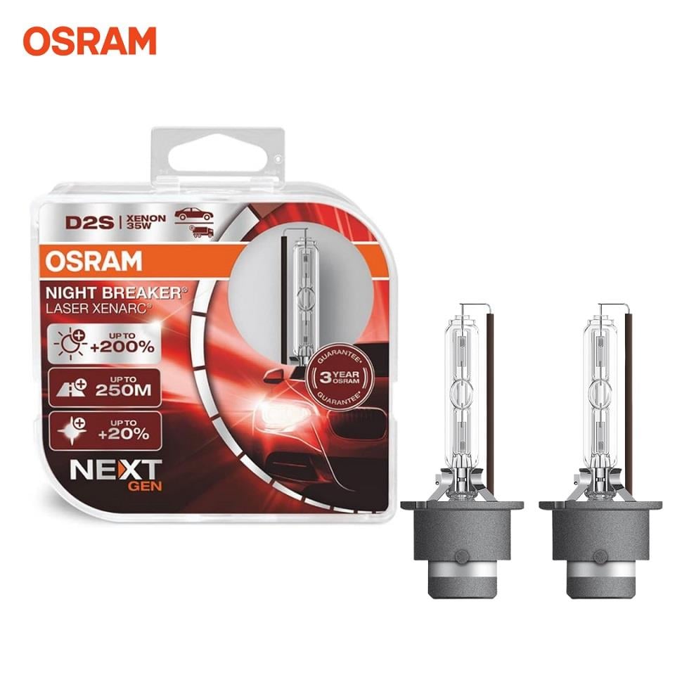 OSRAM 12V-85V XENON AMPUL D2S 35W 4400 K +%200 FAZLA IŞIK (NIGHT BREAKER UNLIMITED) (2 AD)