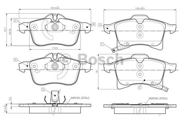 BOSCH ÖN FREN BALATASI OPEL ASTRA H 2004 >