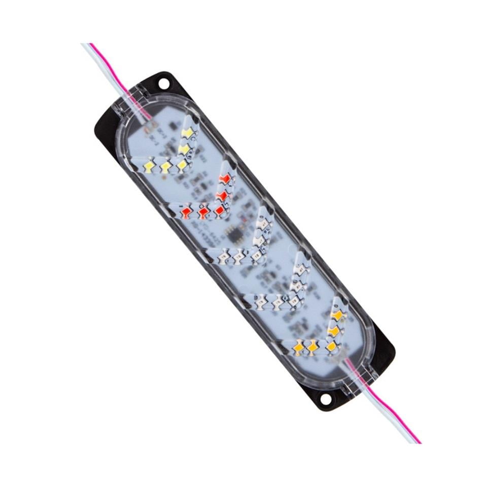 12V ÇAKAR LAMBA RGB LEDLİ (OK İŞARETLİ) (KIRMIZ/YEŞİL/MAVİ) (142*37 MM)