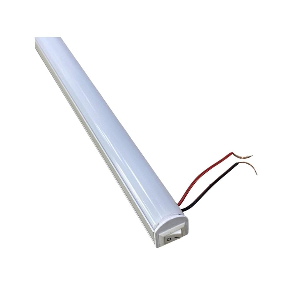 12V FLORESAN TAVAN LAMBASI LEDLİ ANAHTARLI (BUZLU CAM) SARI (100 CM)