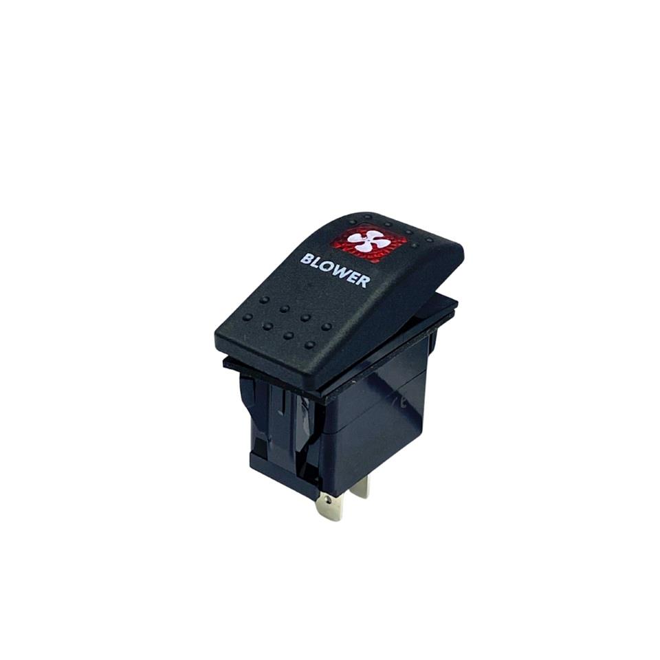 TUŞLU ANAHTAR IŞIKLI KIRMIZI HAVALANDIRMA (3 FİŞ) (TEK DEVRE) (12V 20A DC/24V 10A DC) MARİN