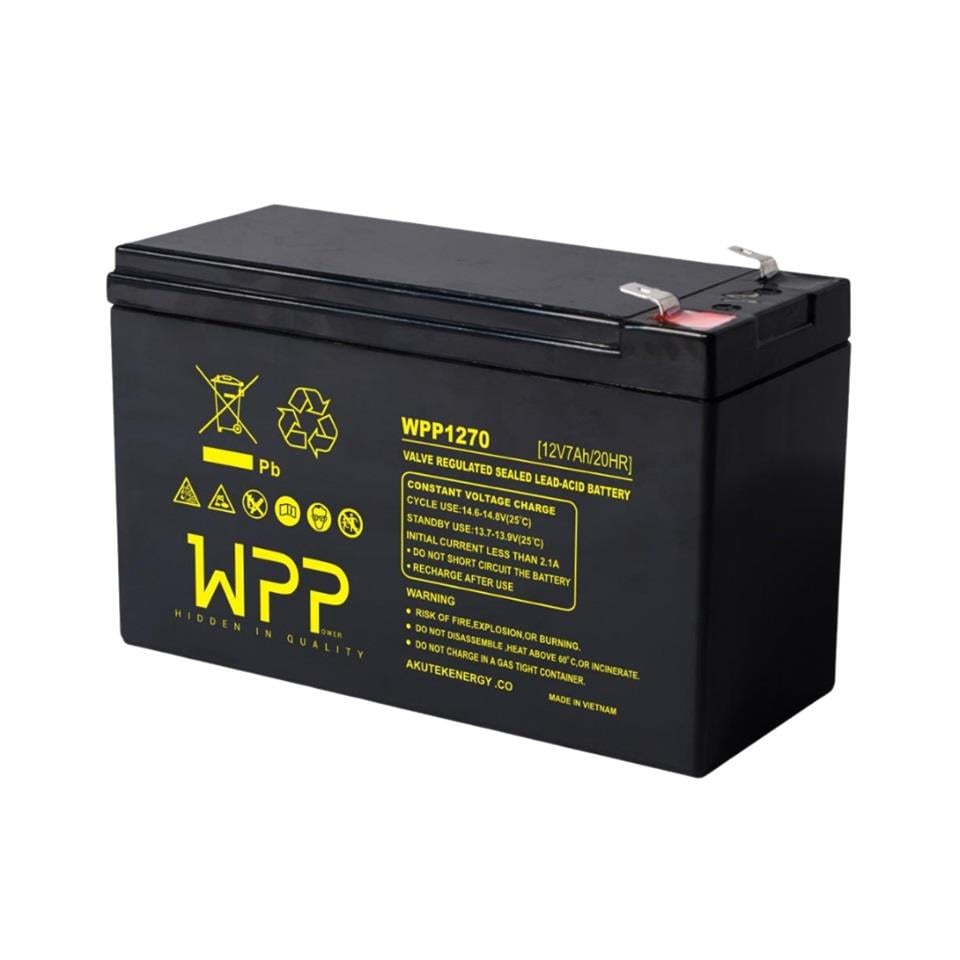 WPP 12V 7 AH AKÜ KURU TİP (KÜÇÜK FİŞLİ) (150*65*90) (1.90 KG)
