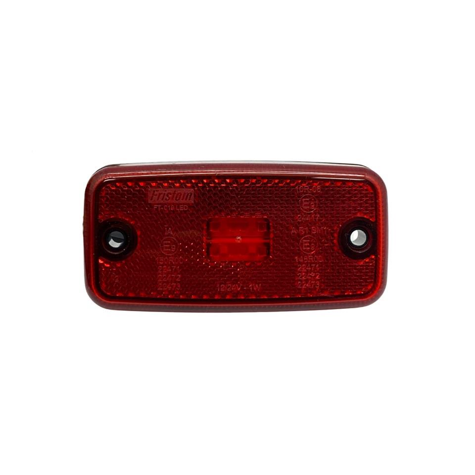 FRISTOM 12V-24V YAN İKAZ LAMBASI DORSE SİDE MARKER KIRMIZI (4 LEDLİ) (110*55 MM) HELLA TİPİ E9 