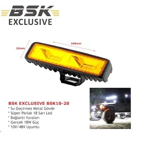 10V-48V LED BAR OFF-ROAD 16 LEDLİ 18W (160*45*70 MM) SARI