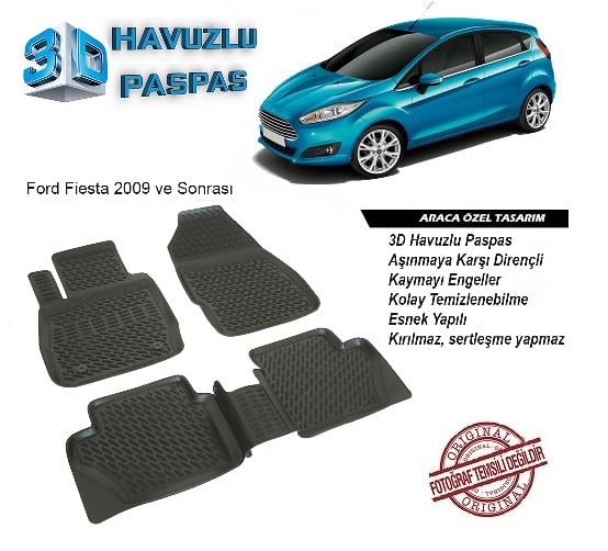 3D ARAÇ PASPASI (SİYAH) (4 PARÇA) FORD FIESTA 2009 > 