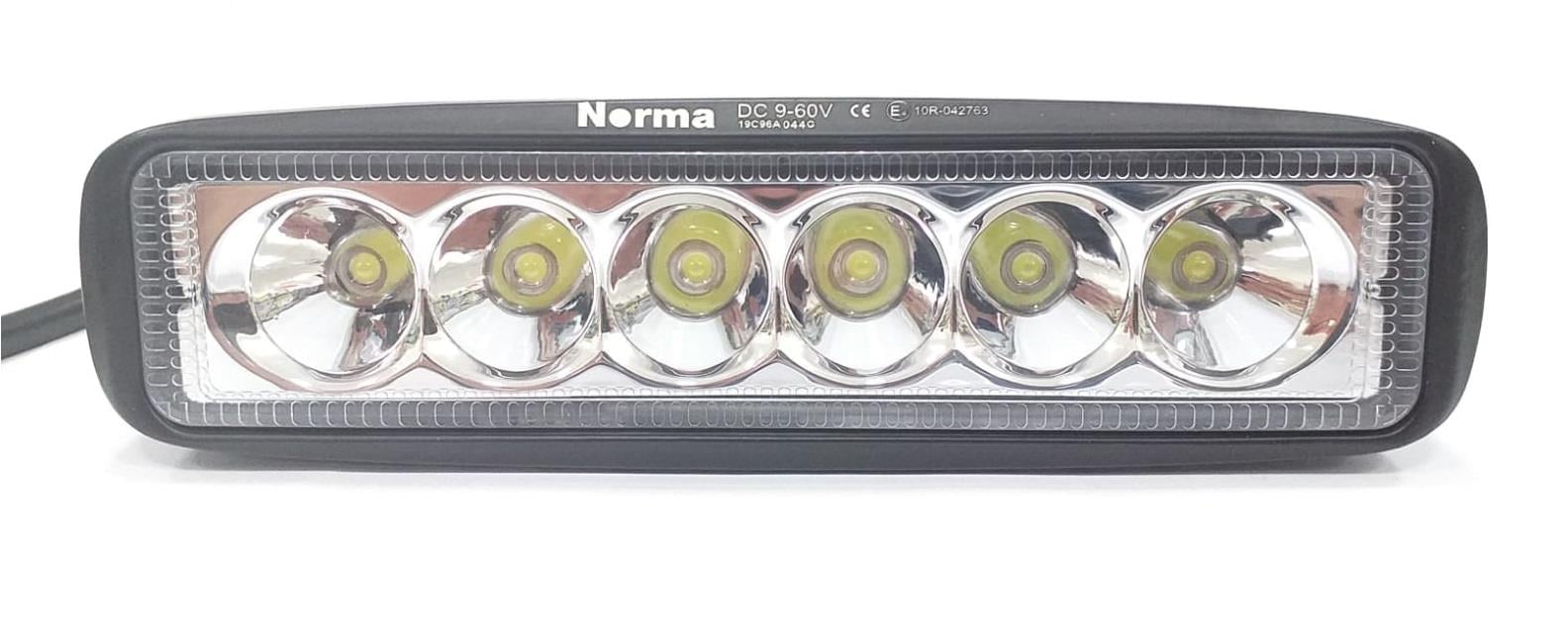 9V-60V ÇALIŞMA LAMBASI/OFF-ROAD İNCE TİP (6 X 3W POWER LEDLİ) (157*40*43 MM) 