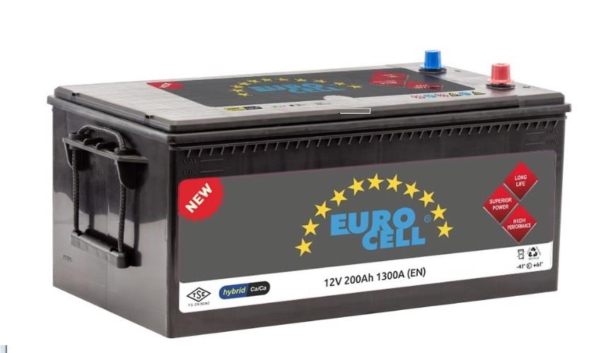 EUROCELL 12V 200 AH AKÜ 1300 A (EN) (518*276*242)