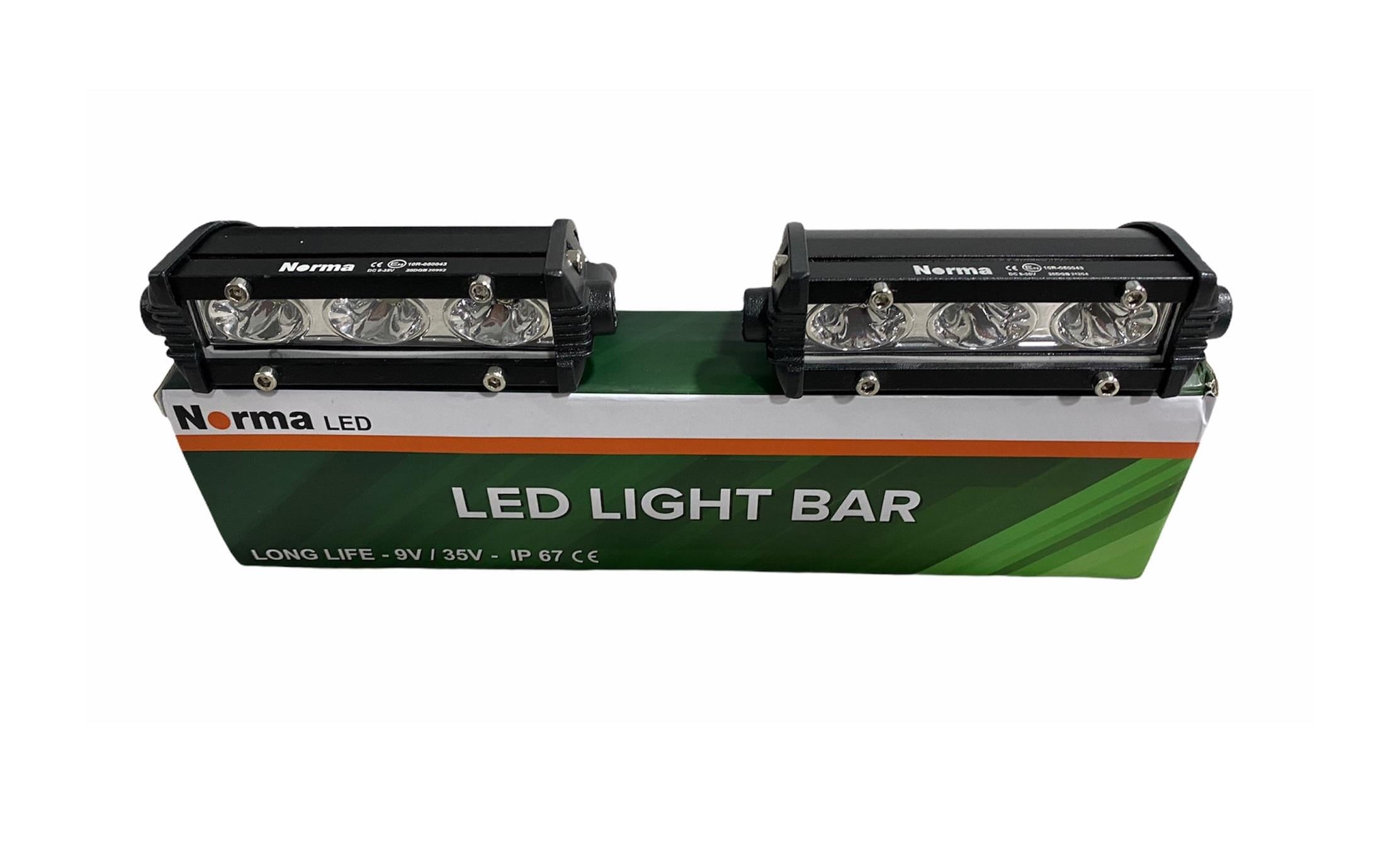NORMA 9V-35V LED BAR OFF-ROAD 9W (3 LEDLİ) TEK SIRA İNCE DÜZ (100 MM) (2 AD)