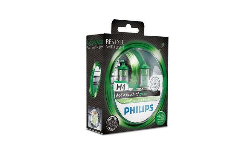 PHILIPS 12V H4 AMPUL 60/55W COLOR VISION +%60 FAZLA IŞIK YEŞİL (2 AD)