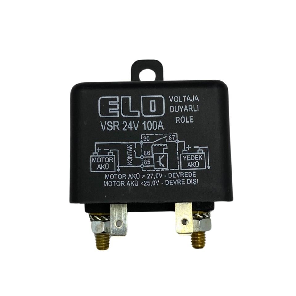 ELO 24V AKÜ AYIRICI AKILLI VSR RÖLE 100 A (VOLTAJA DUYARLI) (TOZ KORUMALI)
