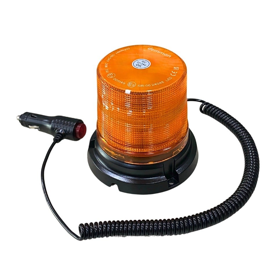 12V-24V ÇAKAR TEPE LAMBA LEDLİ FONKSİYONLU MIKNATISLI ÇAKMAK FİŞLİ SARI (125*100 MM)
