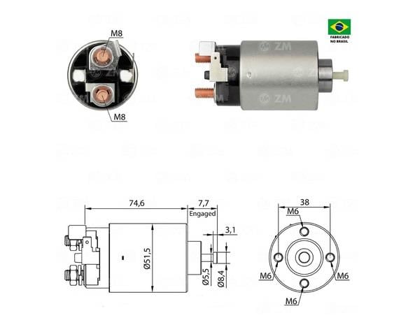 ZM 12V MARŞ OTOMATİĞİ MITSUBISHI TİPİ (4 DELİK-SAĞ FİŞLİ) HYUNDAI-KIA-MAZDA-MITSUBISHI