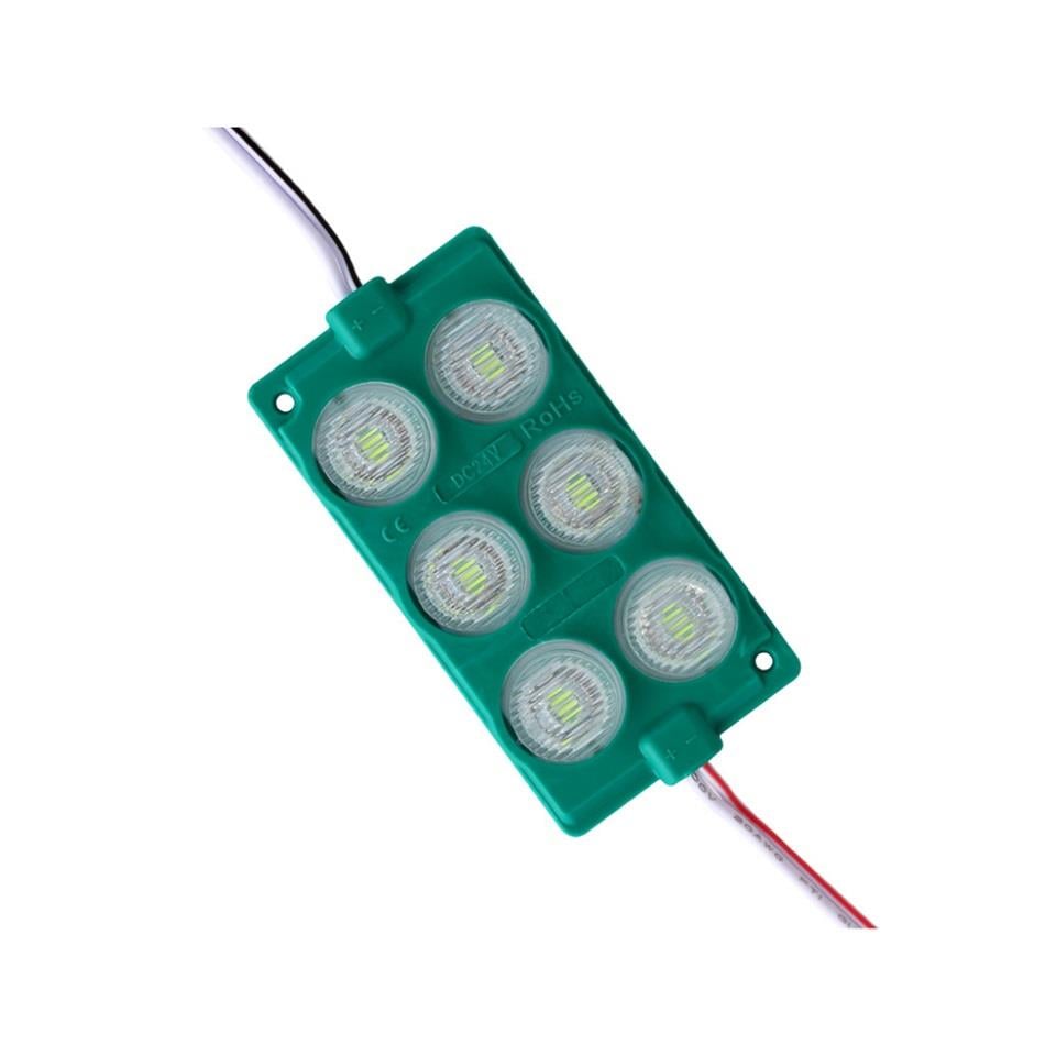 24V MODUL LAMBA 6-LEDLİ (CAMLI) YEŞİL (75*40 MM)