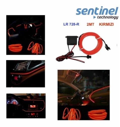 12V NEON IŞIKLI KABLO KIRMIZI TEK RÖLELİ (KABLOLU) (2 MT)