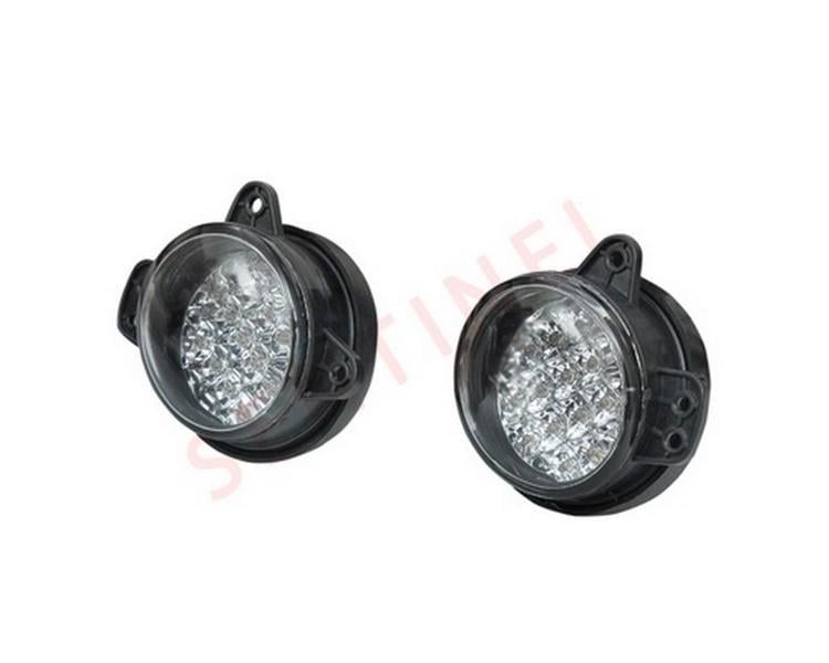 12V GÜNDÜZ SİS LAMBASI YUVARLAK LEDLİ BEYAZ UNIVERSAL (2 AD)