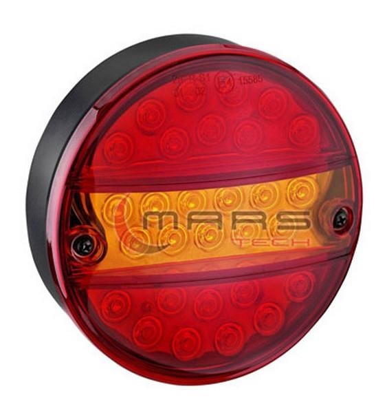 12V STOP LAMBASI YUVARLAK (LEDLİ) (3 FONKSİYONLU) (KIRMIZI-SARI) (140*60 MM)